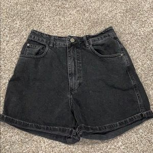 ZARA High-waisted black denim shorts